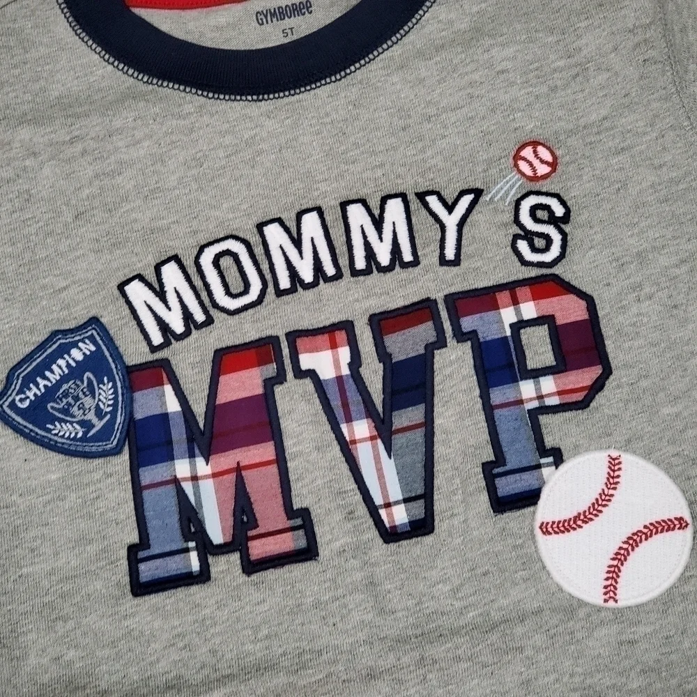 5T T-Shirts 4T Shorts Baseball Outfit Gymboree NWT